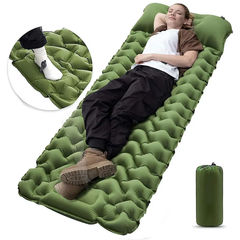 Portable Camping Sleeping Pad With Builtin Foot Pump Ultralight