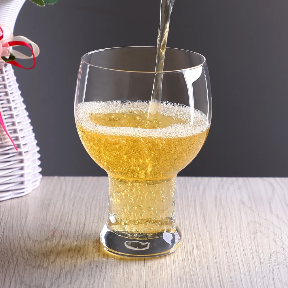 Custom Logo Durable Crystal Clear Heavy Base Bar Craft Large Capacity Pilsner Weizen Tulip Pub Wheat Beer Drinking Glass