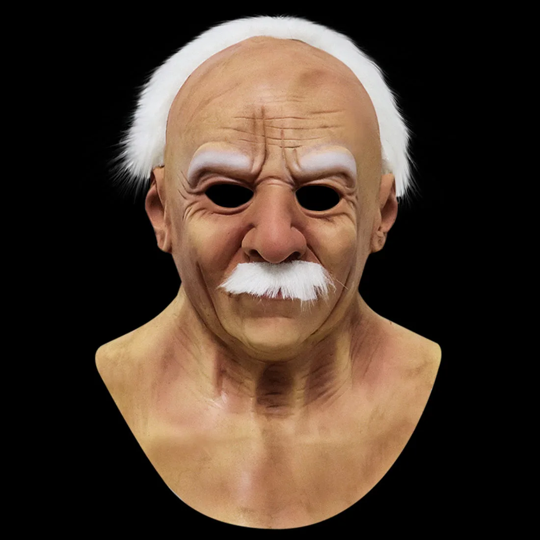 Masquerade Party Ultra-realistic Full Face Old Man Mask Latex Scary ...