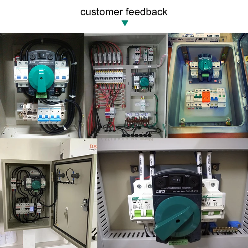 CSQ MCB Type 2P Automatic Changeover Switch 10A 32A 63A Automatic Transfer Switch Ats Dual Power Automatic Transfer Switch ATSE