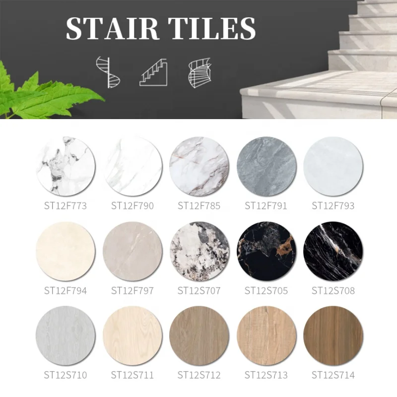 High Quality Non Slip Polished Porcelain Anti-slip Stair Step Tiles for Modern Home Staircase