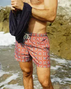 OEM Pocket Quick Dry Breathable Beach Shorts Pattern Swimshorts Eco Board Shorts 4 Way Stretch Summer Swimsuit Men