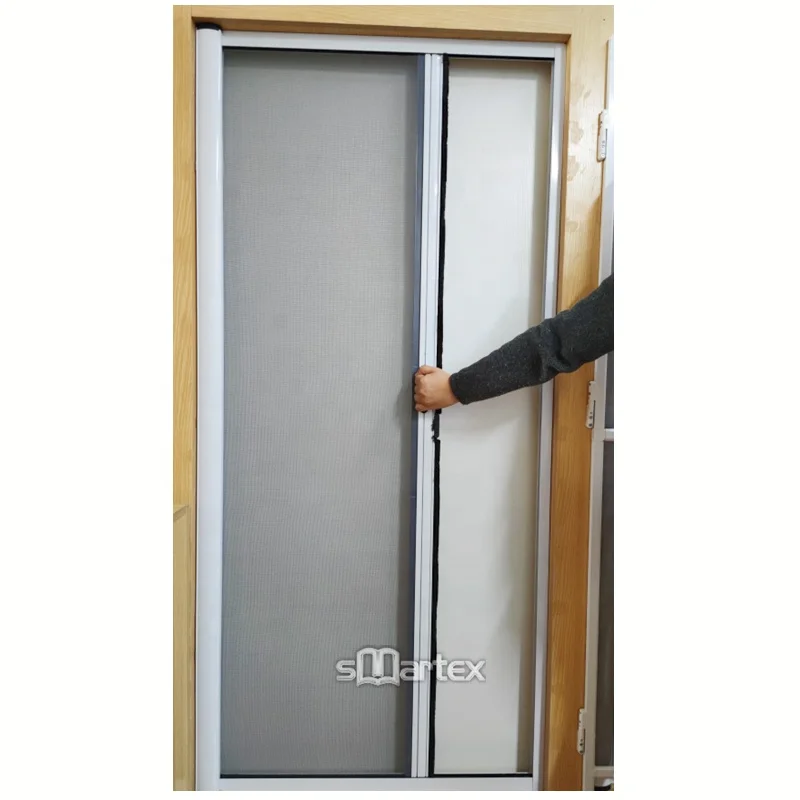 Popular Modern Retractable Invisible Flying Screen Door with Aluminum Frame Safety Net Door for Home and Hotel Use