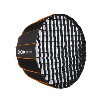 Godox QR-P90 Quick Release Parabolic Deep Soft Box + Honeycomb Mesh Bowens Install Studio Flash