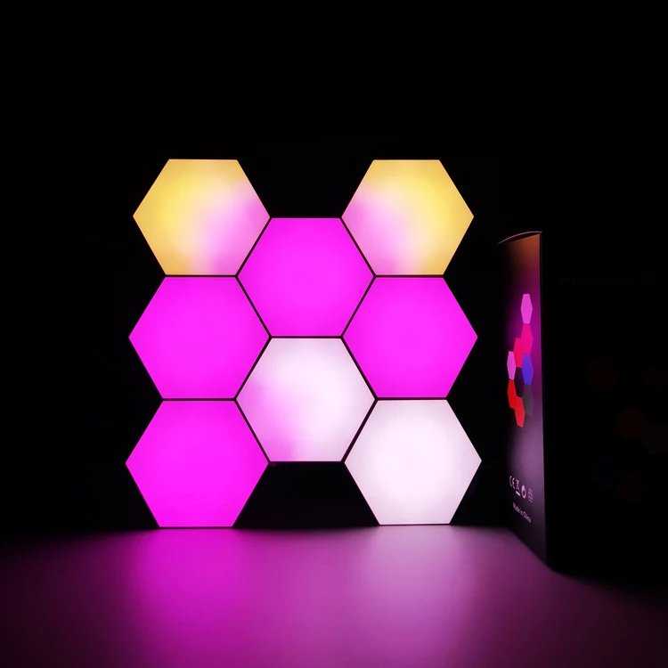 Mobile APP Controlled  Colorful  Hexagon Light  Cloud Light Modular DIY Hexagonal Light