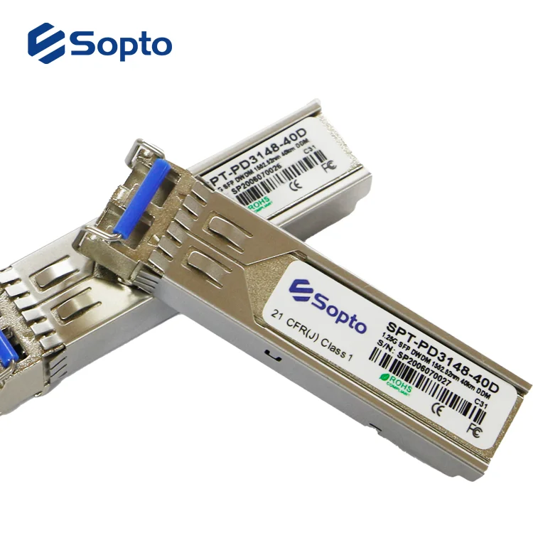Factory Price DWDM Transceiver SFP 2.5G C31 100GHz 40km 80km 120km Duplex LC DWDM Fiber Optic Module