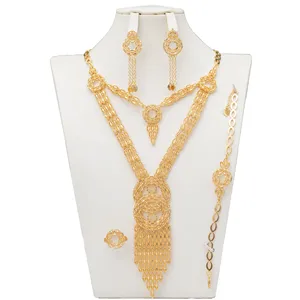 Wholesale Italian Jewelry Religious Jewelry Gold Plated Necklace Jewelry Set Adjustable Women Bracelet