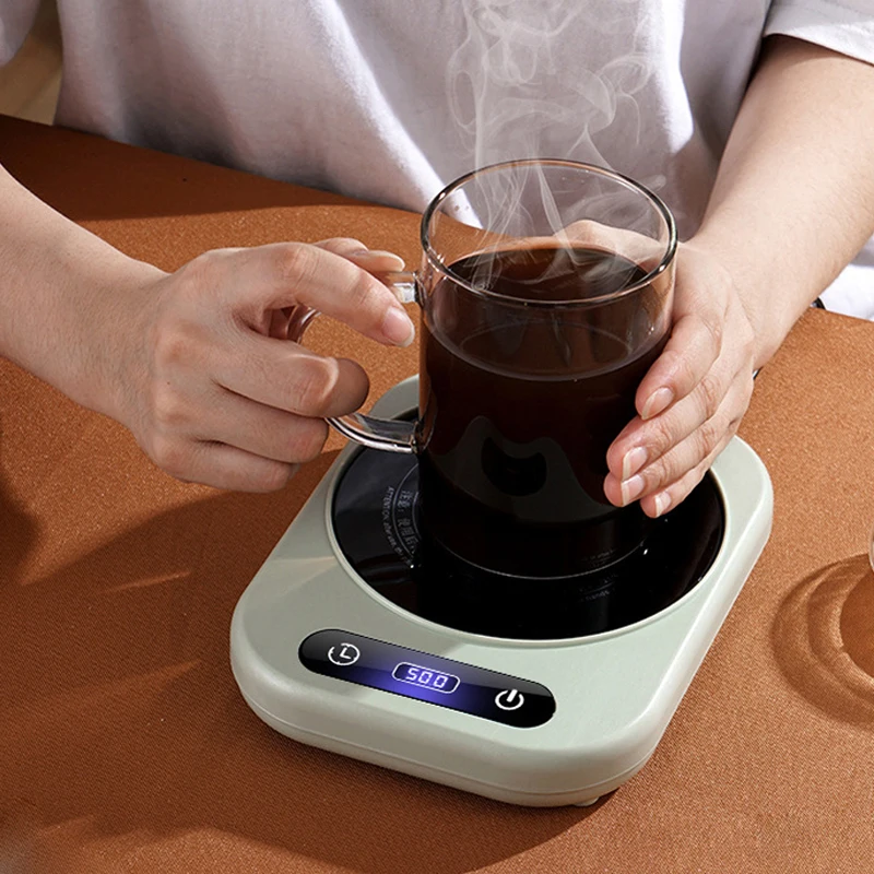 220V Cup Heater Coffee Mug Warmer 100 Degrees Hot Tea Makers Electric Hot Plate Timing 4 Gear Fast Heating Pad Milk Tea Warm Coa