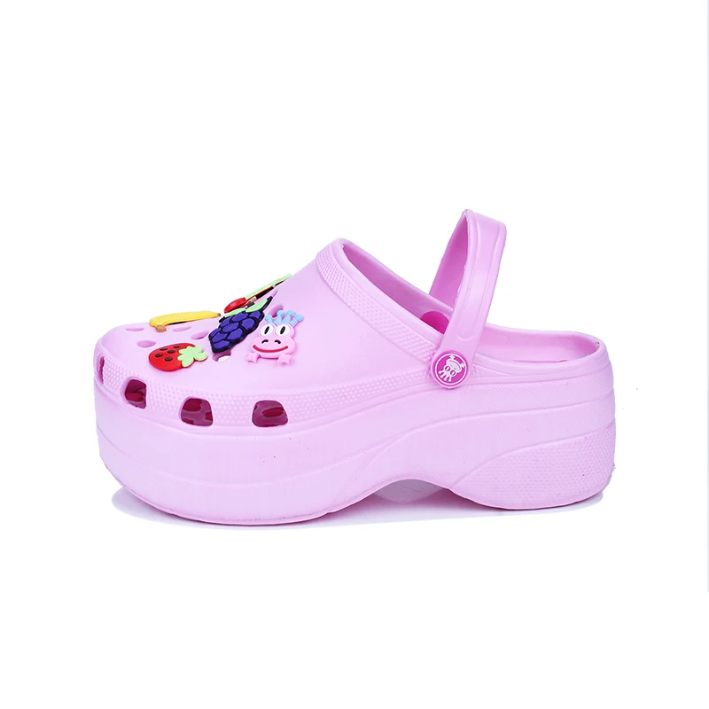 Садовая обувь с полузатянутой платформой, садовая обувь, камуфляжные сандалии с индивидуальным логотипом, белые сетчатые сабо из ЭВА