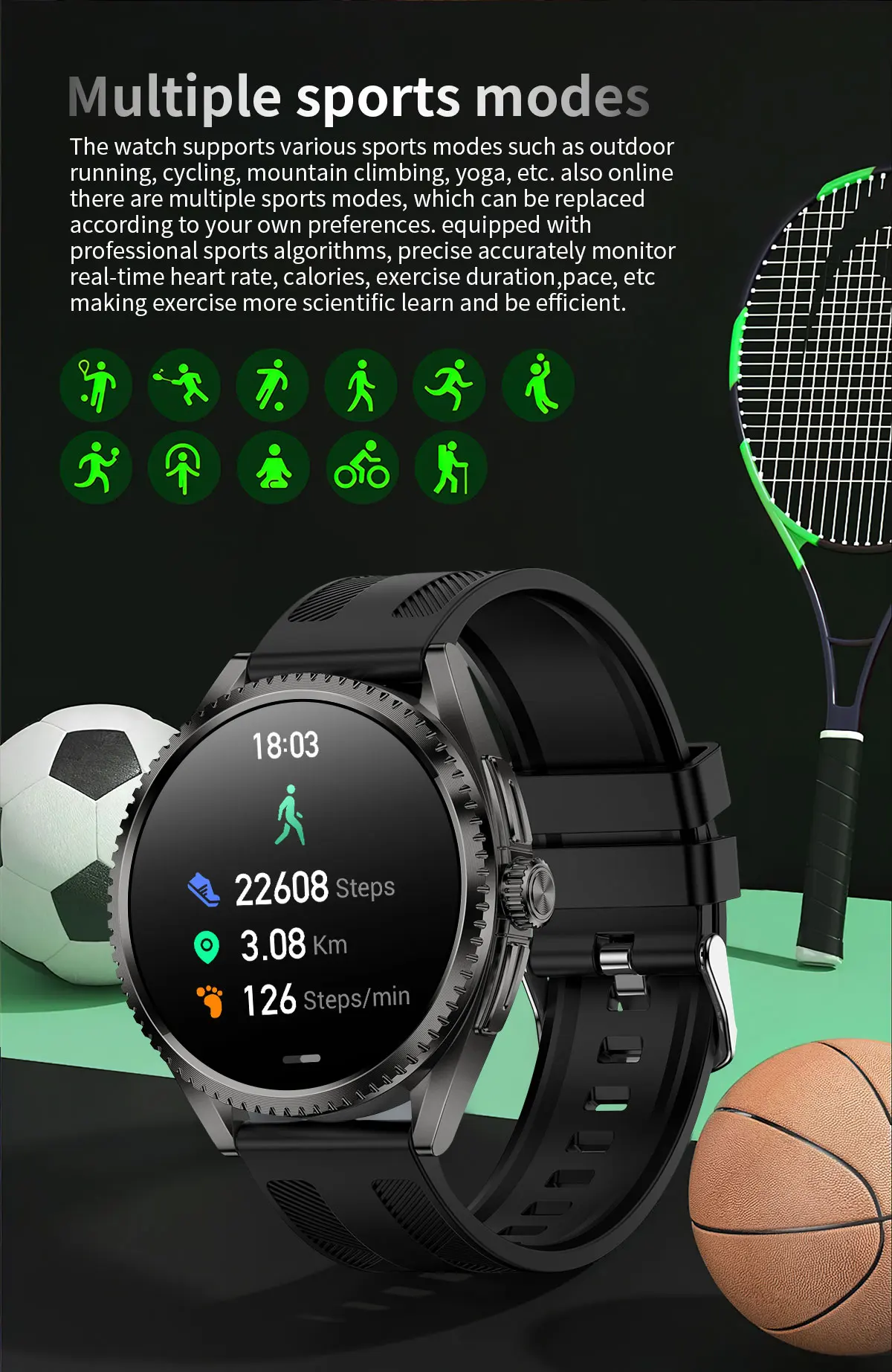 2026 CF52 Relojes Men Sports Smart Watch 1.75inch Amoled Fitness Tracker 620mAH Waterproof Heart Rate Smartwatch