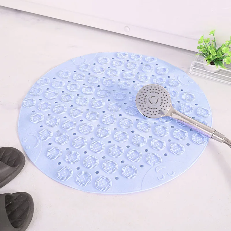 Non-slip Round Bathroom Mat Safety Shower Bath Mat Plastic Massage Pad Bathroom Carpet Floor Drainage Suction cup Bath Mat