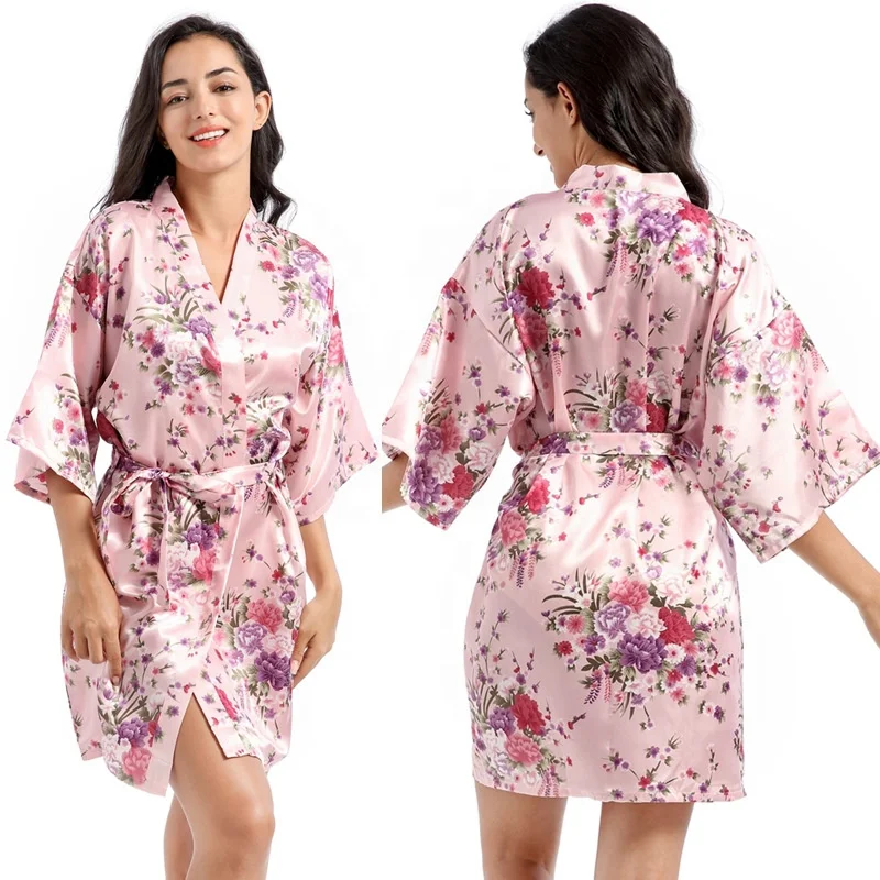 Pigiama Kimono Giapponese Donna In Cotone | Fancy Pumpkin Camicia Da Notte A Due Pezzi | Taglia L (Italia 60-72,5 Kg) - 2