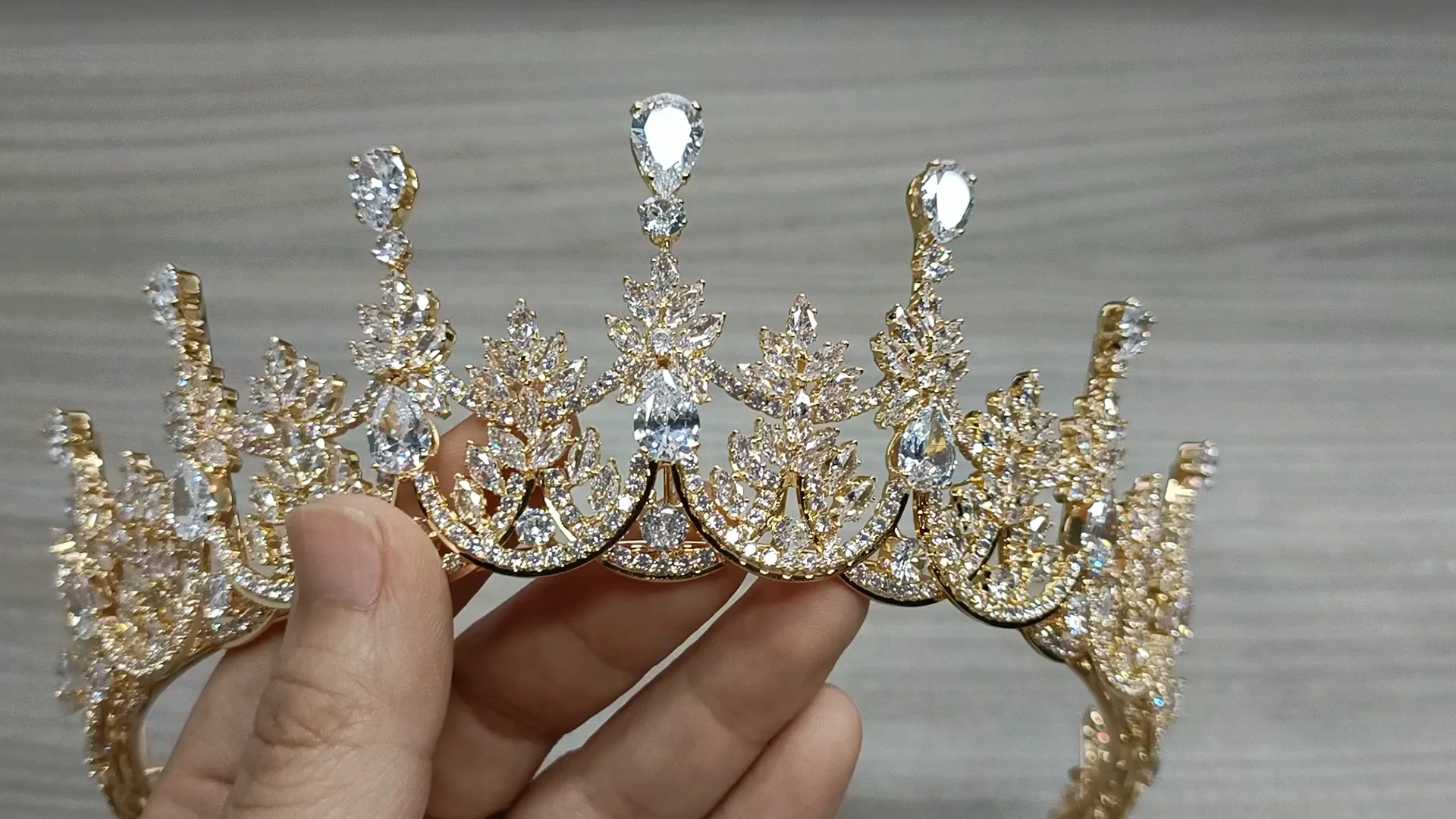 Crystal Ling Zircon bridal crown Bridal Rhinestone Crown, Bridal Tiara,wedding Headband  main image 2