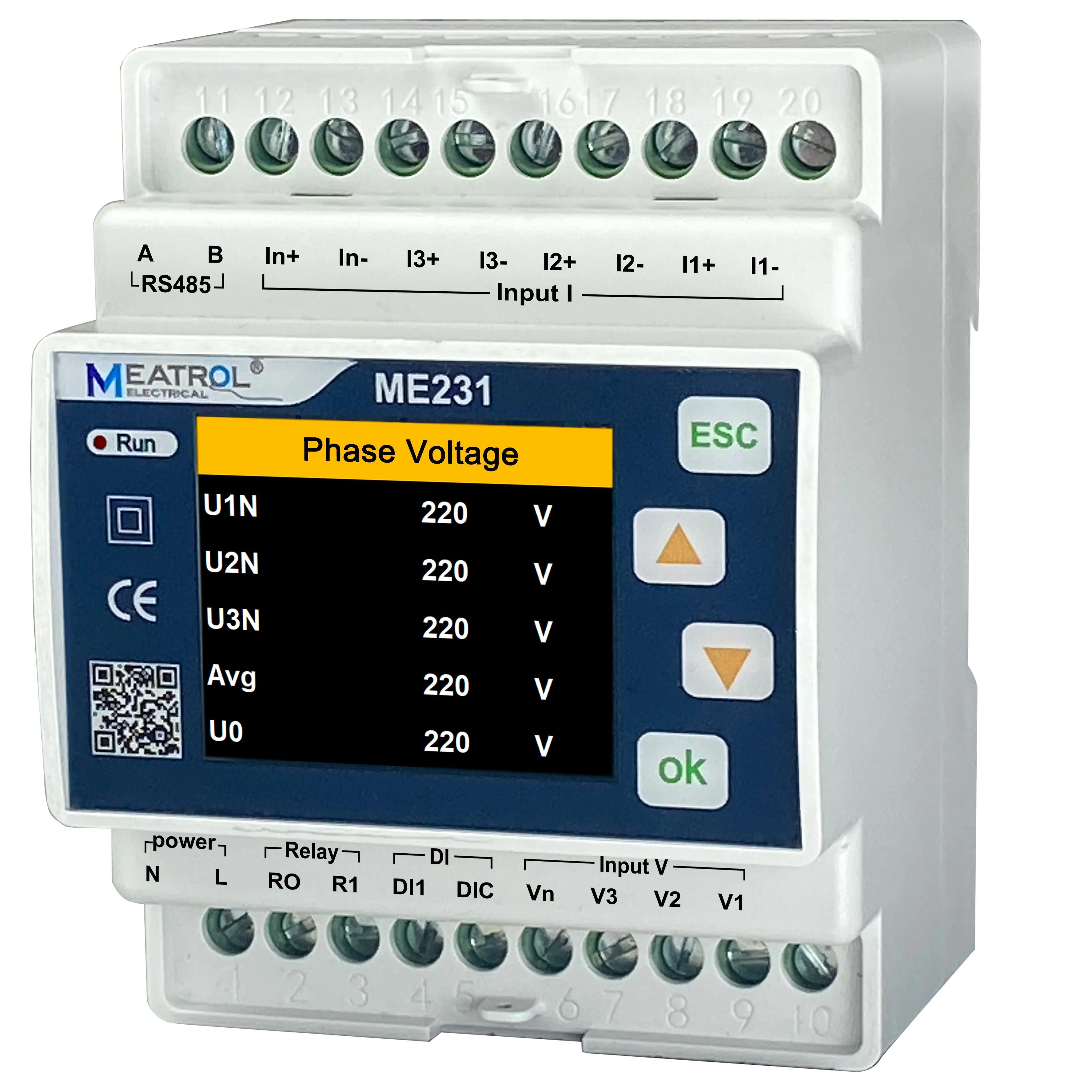 Remote Power Monitoring Equipment 3 Phase Multifunctional Data Logger Energy Meter