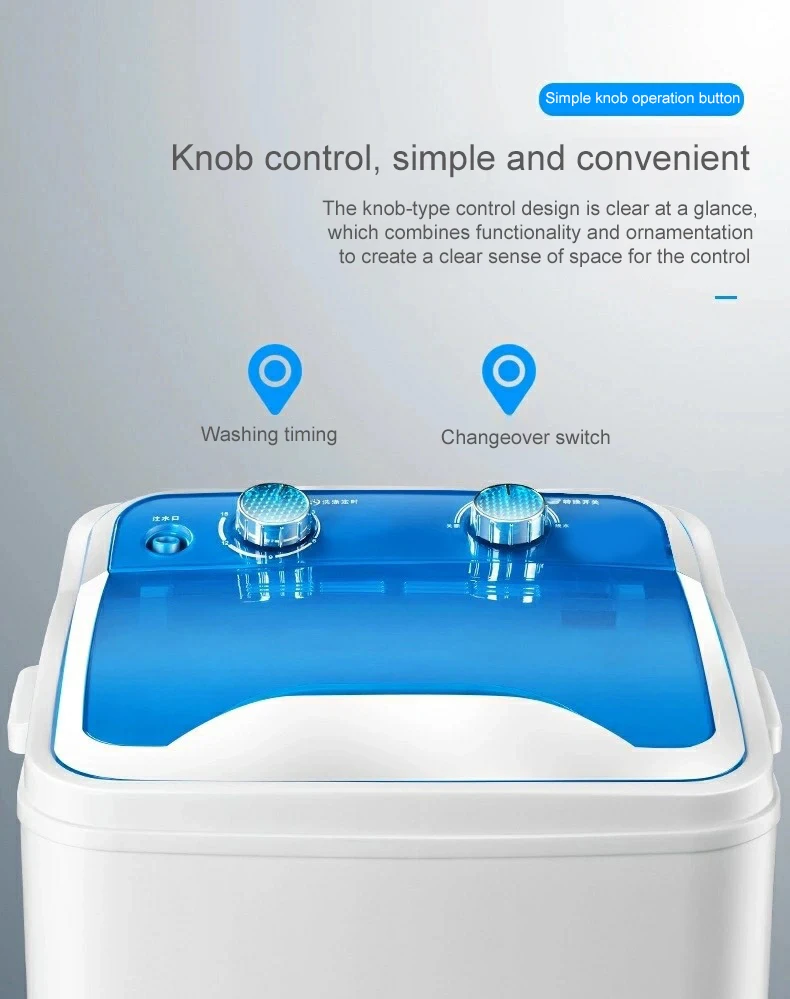 2021 New Design 2kg Mini Baby Clothes Single Tub Washing Machine With Spin Dryer Mini Portable
