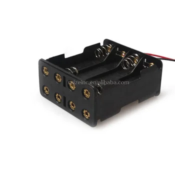 8 x AAA 12V Battery Holder Case Double Side Spring Battery Holder With Wire Lead Back