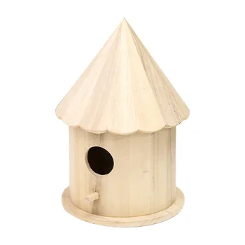 Factory custom personalised creative DIY paintable wooden hanging spire birdhouse, perfect for indoors or outdoors