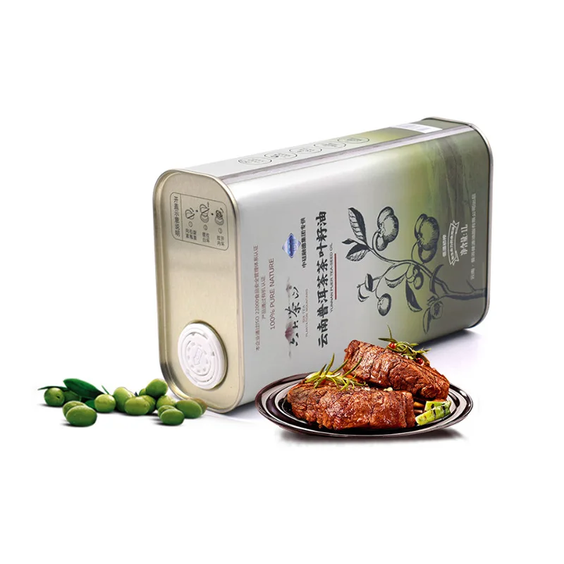 Food Grade 1L-2L Rectangular Olive Oil Tin Can with 0.21-0.35mm Thickness Tinplate Material