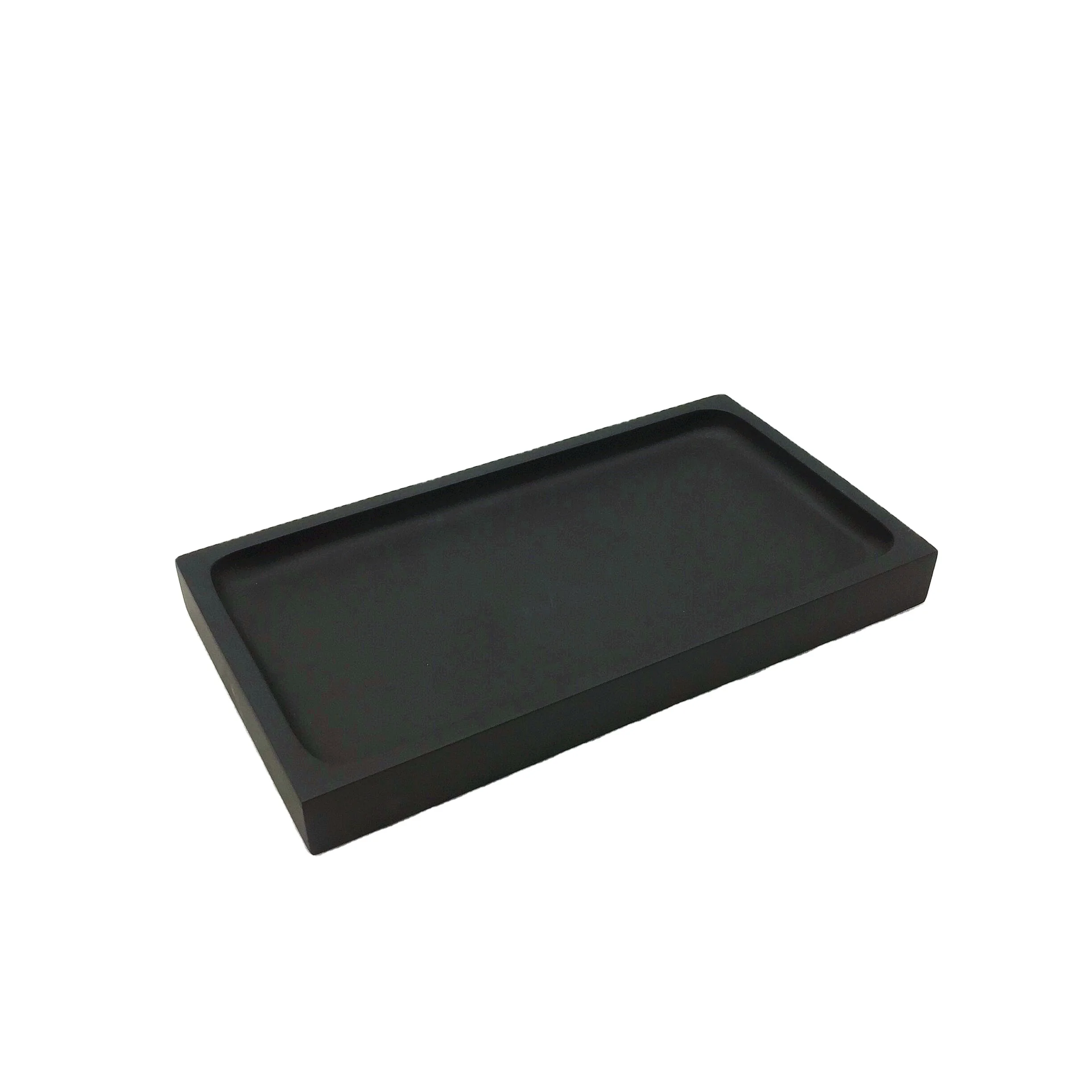 Rectangle Resin Matte Black Amenity Tray Bathroom Accessories Tray For