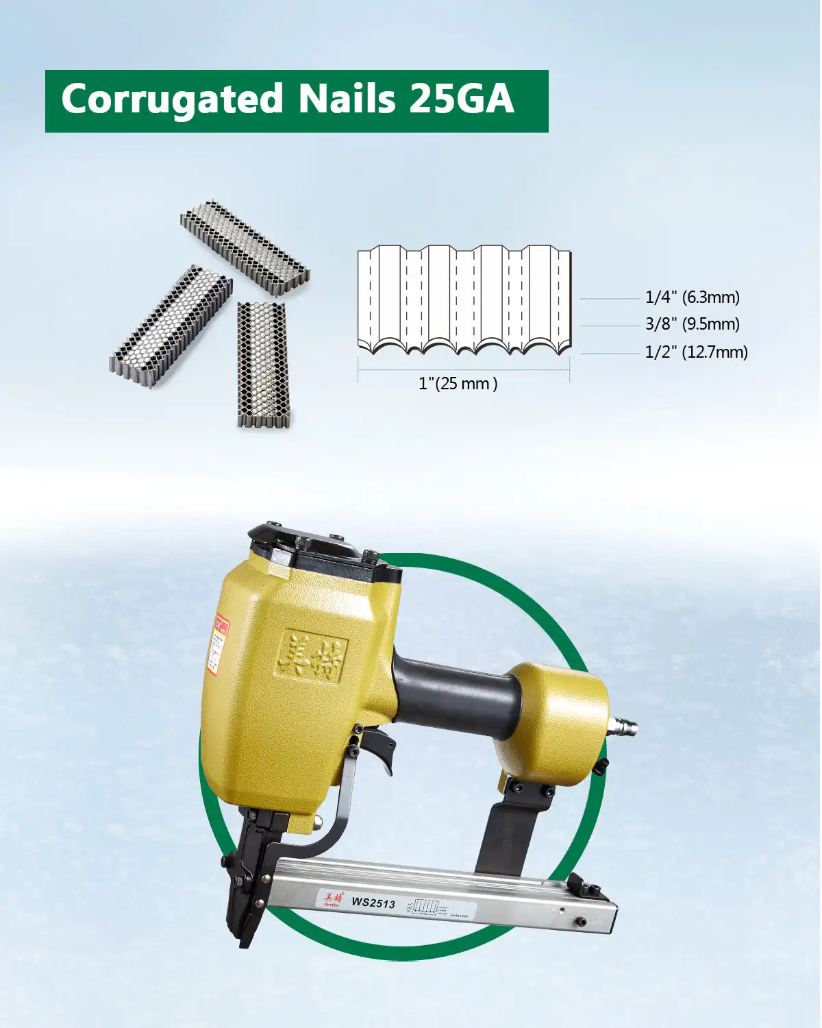 1'' Crown 5 Wave Corrugated Stapler Nailer Ws2513 Buy Corrugated