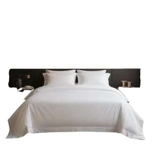 Wholesale Modern Style Custom Ties in the Corner Hotel Duvet Cover Set 100% Cotton Satin Weave White 4 Piece
