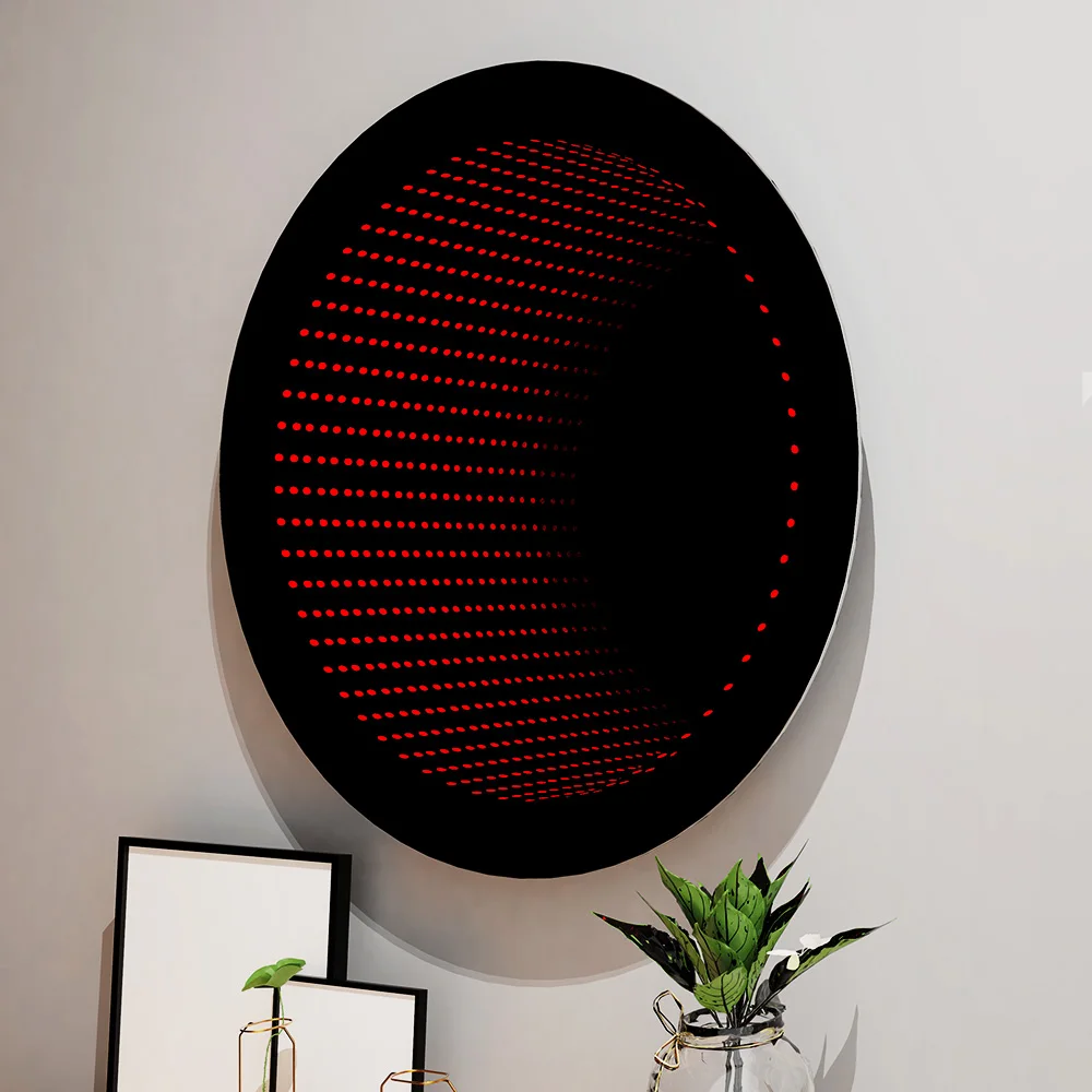 round decorative smart led wall light 3d infinity mirror wall