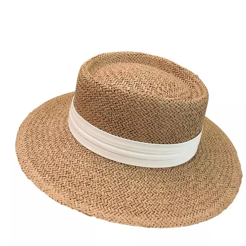 Ботинки в рыбацком стиле оптовая продажа Приморский дизайнерские женские милые простота соломенная шляпа Солнцезащитная на