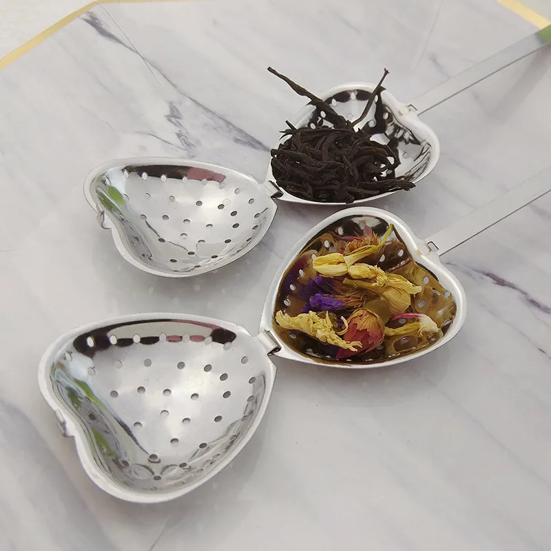 Heart Shaped Tea Infuser Mesh Ball Stainless Strainer Herbal Locking