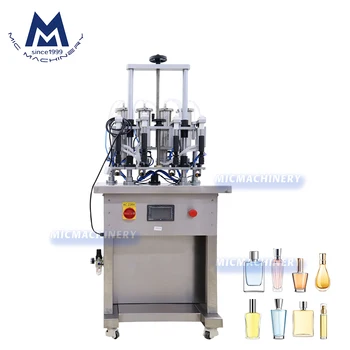 Semi auto high precision 4 heads vacuum liquid filler fragrance perfume filling machine