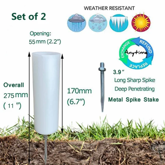 Cemetery Vases with Spikes Cemetery Flower Holder Black Plastic Grave Vase with Drainage Hole Funeral Flower Stands