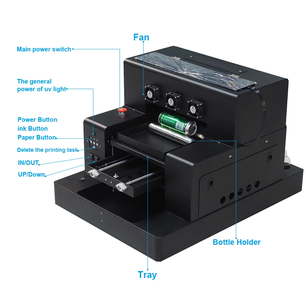 L1800 The Smallest And The Cheapest Uv Led Flatbed Printer For Printing