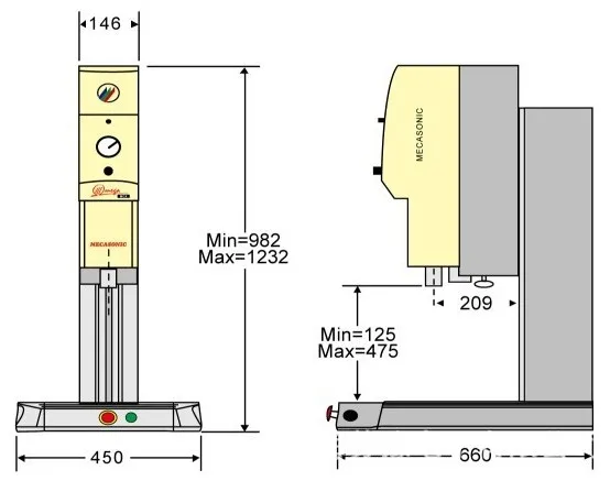 MCS2 Ultrasonic Welding Machine with 20KHZ Frequency 2000W Power and 80*100mm Welding Area for Plastic Welding