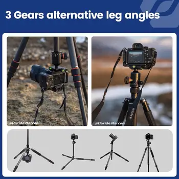 Fotopro 68" Carbon Fiber Travel Tripod Detachable Monopod Heavy Duty Camera Tripod with Ball Head detail image