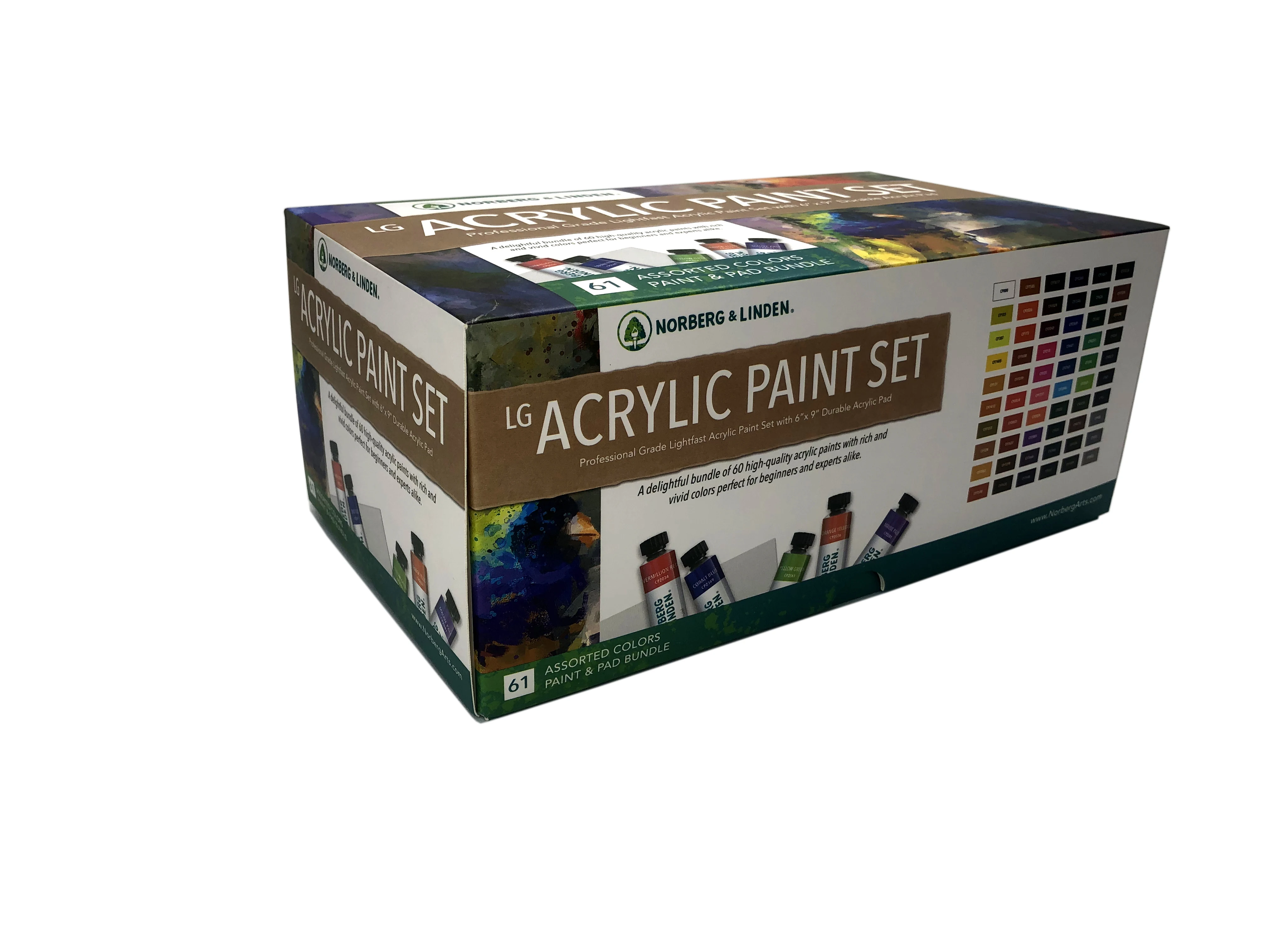 Norberg & Linden Acrylic Paint Set -12 Acrylic Paints 6 Paint