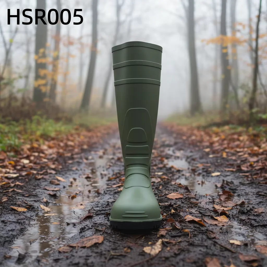 YWX,15'' Agriculture&husbandry Integral Molding PVC Gumboots Muddy Roads Steel Toe Green/yellow/white/black Rain Boots HSR005