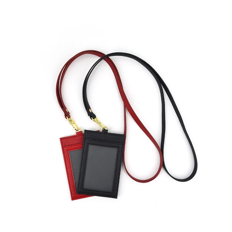 Wholesale Ysure Customized Logo Luxury New Design fashion Leather ID Card  Holder with Neck Lanyard From m.