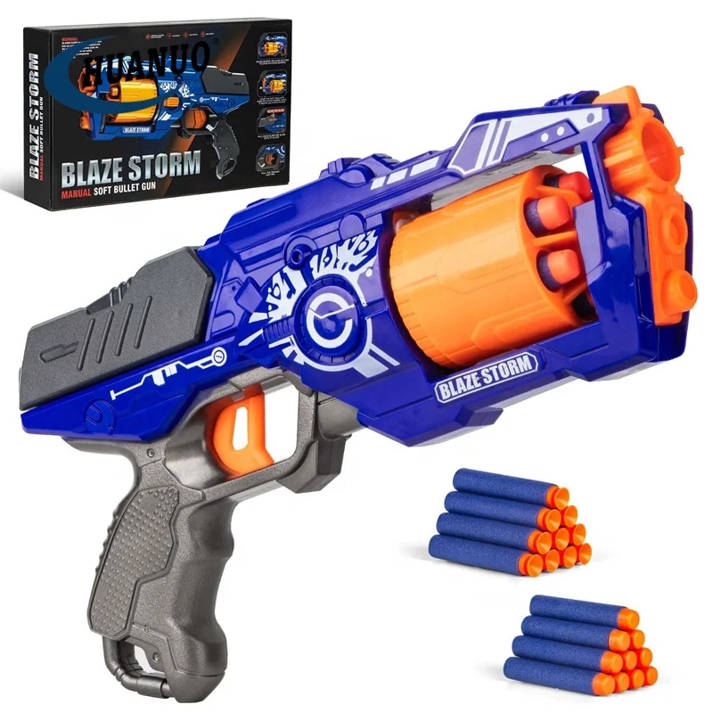 Foam Blaster Gun with Rotating Barrel Blaster Gun Toy Pistol with 20 Pcs Soft Foam Darts Kids Toy Gun