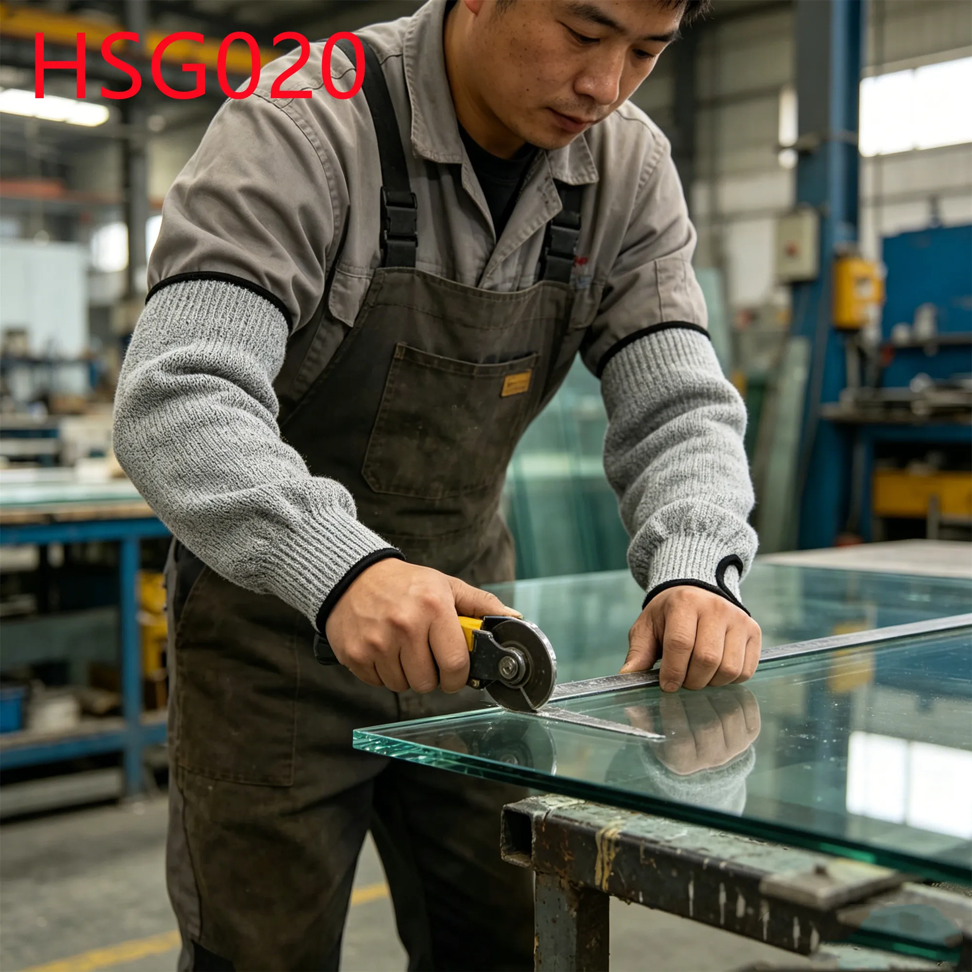 YYR,Industrial Tasks Secure Handy Features Safety Arm Sleeves Machinery Operation Anti-scuff&prick 40 cm Grey Work Gloves HSG020