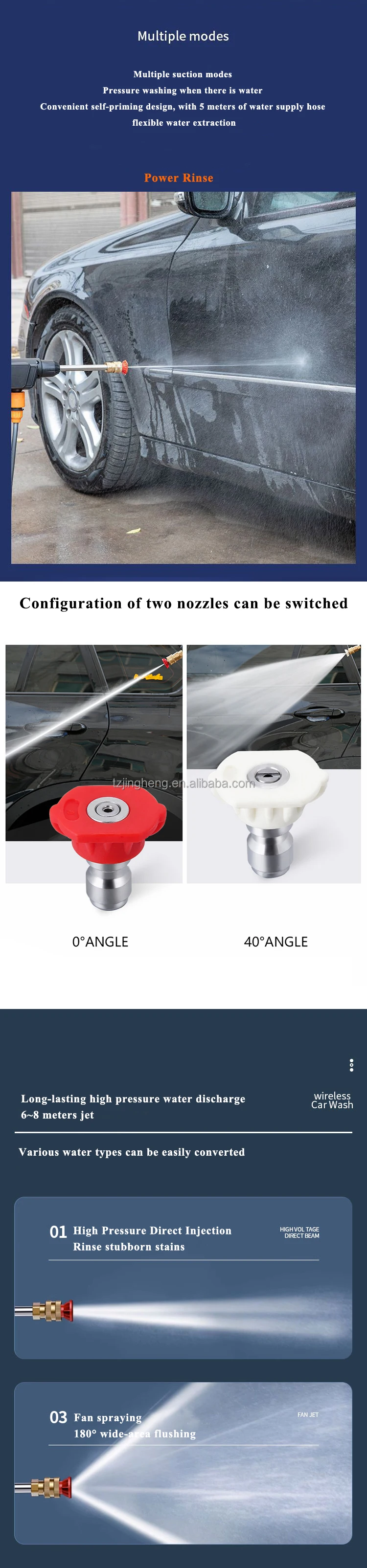 Cordless Washer Electric Car Washer High Pressure Cleaner 21v Car Wash Water Gun Spray Gun Hose High Pressure Cleaning Guns