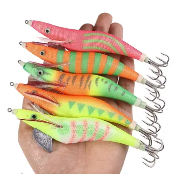 4.0# PVC Squid Jig Lure Kit with Glow & Luminous Features for River Lake Saltwater Fishing Fluorescent Shrimp Cuttlefish Designs – Metal Jig – view 5