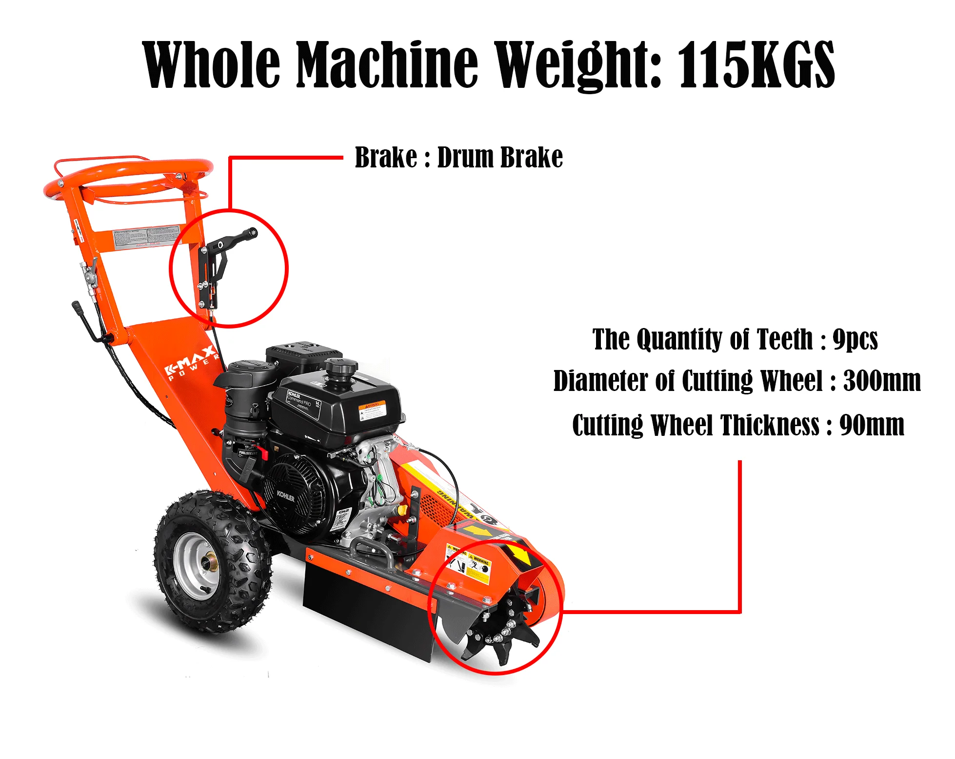 Maxpower 15hp Gasoline Powered Customization Home Use Movable Mini  Wood Tree Root Remover  Stump Grinder