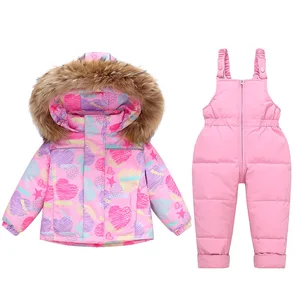 Customized Children's Printed Ski Wear Hooded Zipper Casual Breathable Polyester/Cotton Worsted Fabric Unisex Winter Jacket