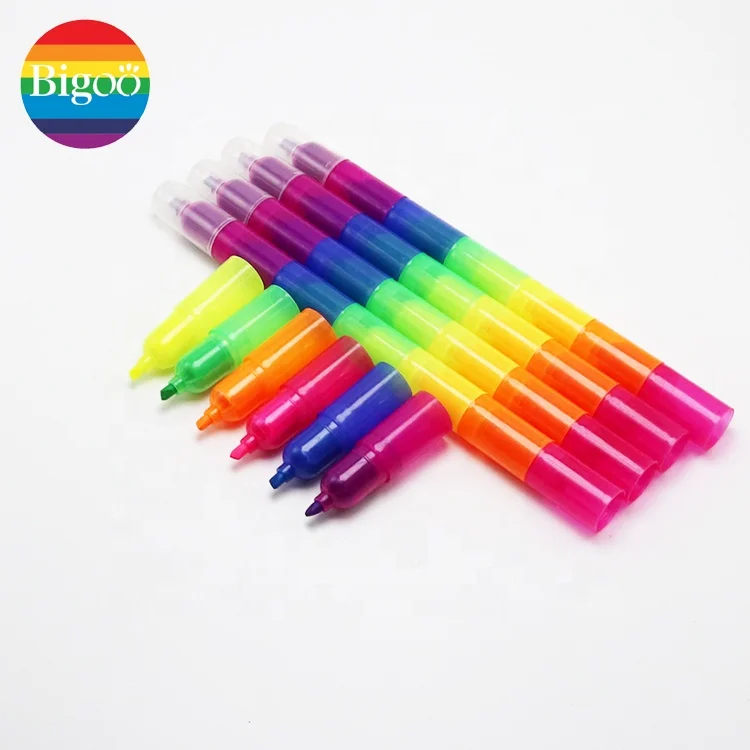 Смешанный 6 видов цветов мини ручка-маркер с изготовленным на заказ, косметическое средство, упаковка для детей или для школьных принадлежностей