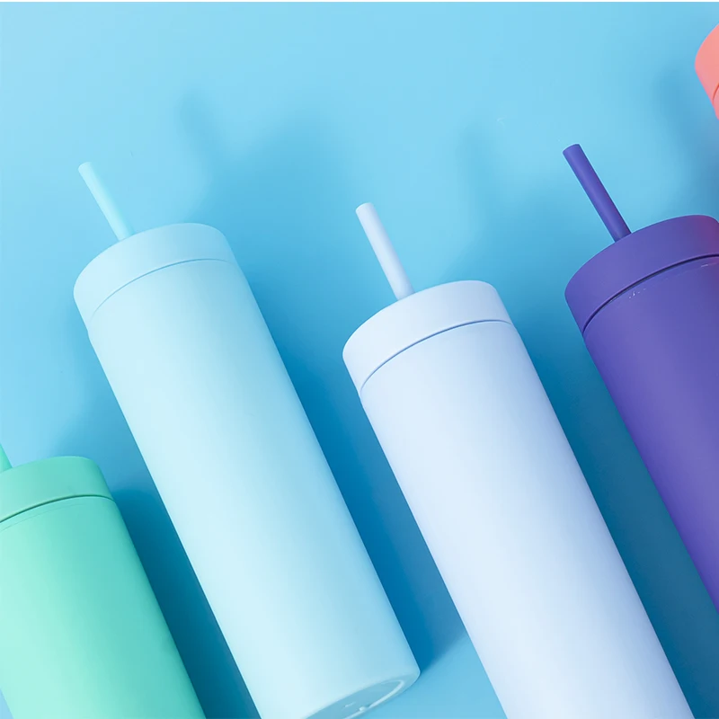 Модная пластиковая Изолированная кофейная чашка с двойными стенками, стакан объемом 16 унций