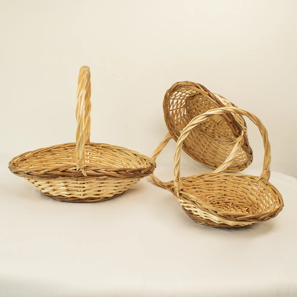 White Wicker Tall Hamper Basket Set for Gift Storage - Eco