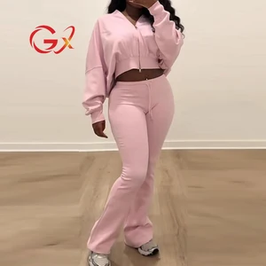 GX1851 Fashion 2026 Autumn Women Clothing Boutique Tracksuit Ladies Long Sleeve Jacket and Pant 2 Piece Set