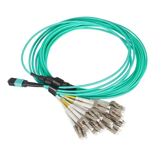 12Cores 24 Cores OM3 Multimode Fiber Cable MPO to LC Multimode Connector Fiber Optic Patch Cord for Optic Breakout Jumper