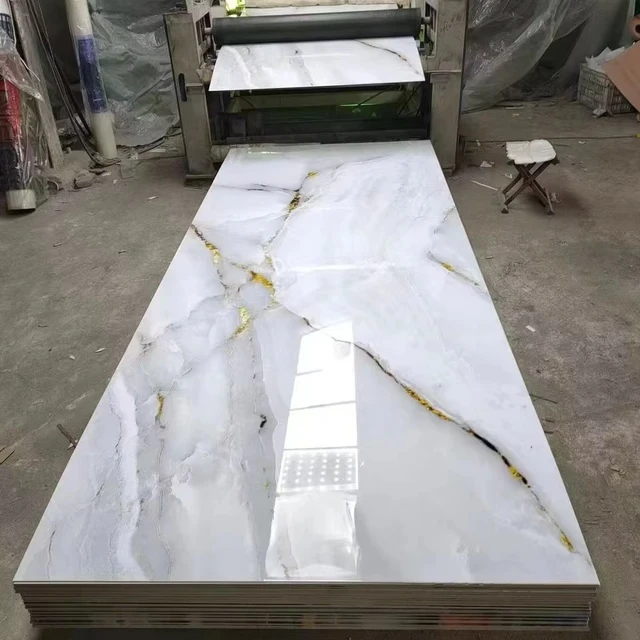 Chinese manufacturer 1220x2440mm 3mm PVC marble sheet UV wall cladding panel sheet