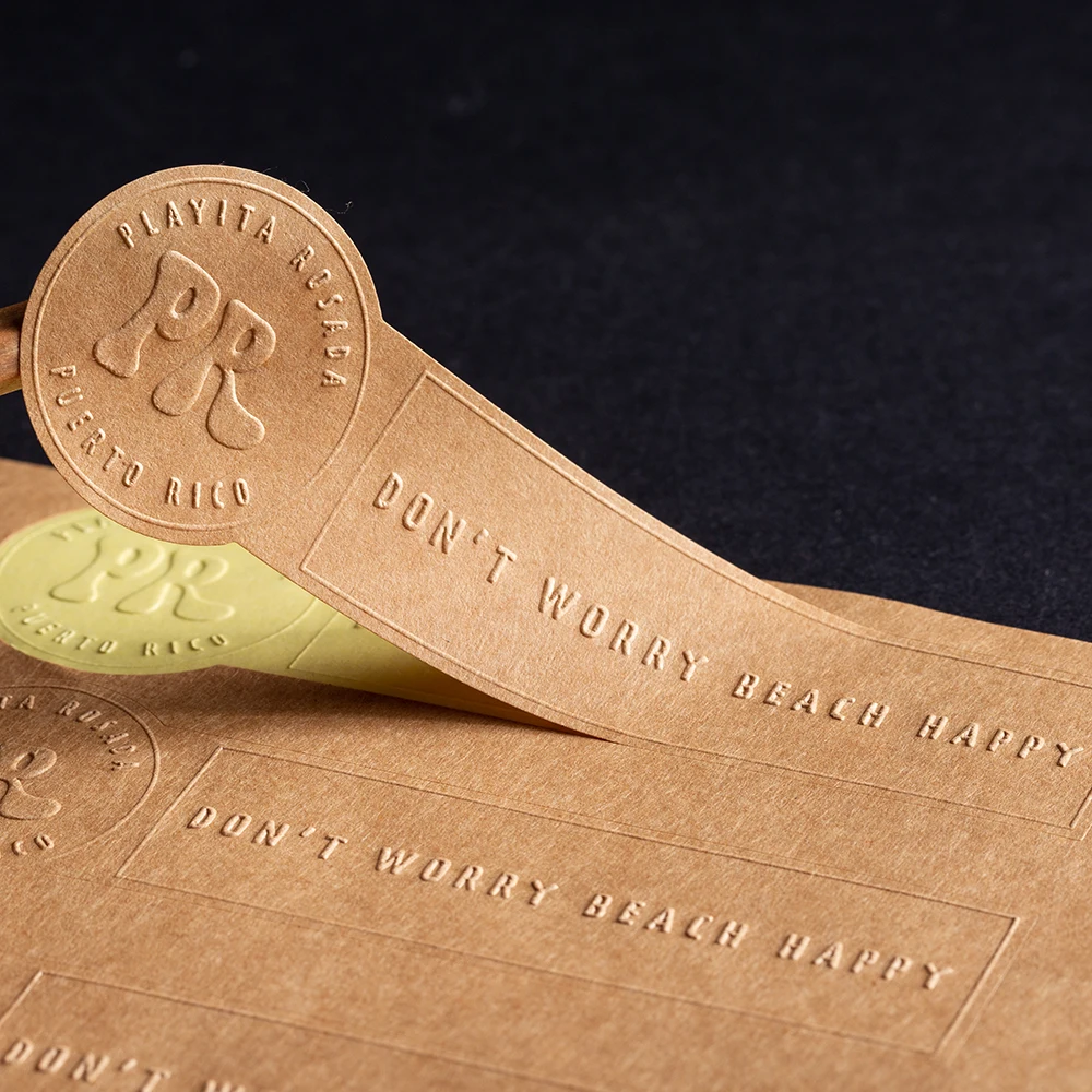 High Quality Custom Logo Stickers The Special Texture Embossed Self