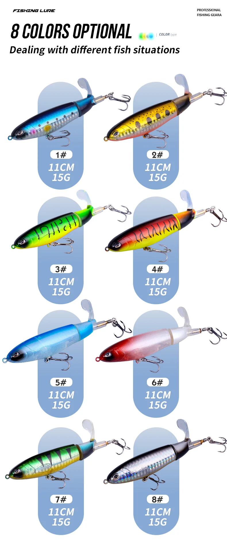 Dn 11cm 15g Floating Whopper Popper Fishing Lure Top Water Whopper ...